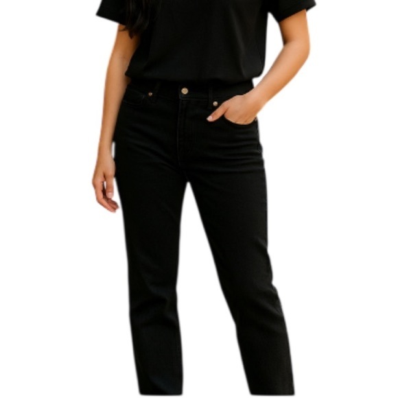 RALPH LAUREN LRL Classic Fit Straight Leg Jeans Black Mid Rise Retro Preppy 8 - Picture 1 of 10